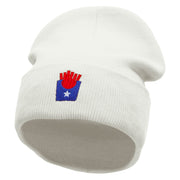 Patriotic Fries Embroidered 12 inch Acrylic Blank Cuff Long Beanie