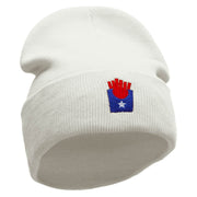 Patriotic Fries Embroidered 12 inch Acrylic Blank Cuff Long Beanie