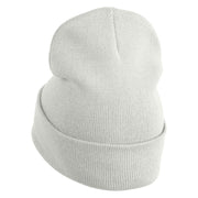 Gravity Dipper Pine Tree Embroidered 12" Long Kitted Beanie - White OSFM