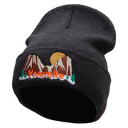 Yosemite Sunrise Embroidered 12 Inch Long Knitted Beanie