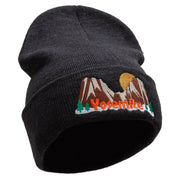 Yosemite Sunrise Embroidered 12 Inch Long Knitted Beanie