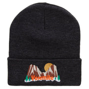 Yosemite Sunrise Embroidered 12 Inch Long Knitted Beanie