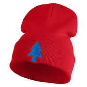 Gravity Dipper Pine Tree Embroidered 12" Long Kitted Beanie - Red OSFM