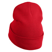Gravity Dipper Pine Tree Embroidered 12" Long Kitted Beanie - Red OSFM
