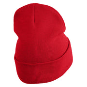 Gravity Dipper Pine Tree Embroidered 12" Long Kitted Beanie - Red OSFM