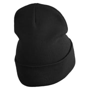 Gravity Dipper Pine Tree Embroidered 12" Long Kitted Beanie - Black OSFM