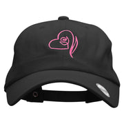 Stroke Of Rosey Love Embroidered Washed Cap