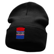 Rodeo Barrel  Symbol Embroidered 12 inch Acrylic Cuffed Long Beanie