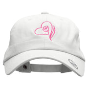 Stroke Of Rosey Love Embroidered Washed Cap