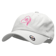 Stroke Of Rosey Love Embroidered Washed Cap