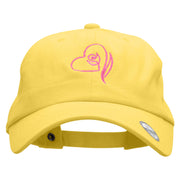 Stroke Of Rosey Love Embroidered Washed Cap