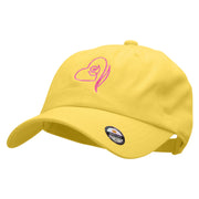 Stroke Of Rosey Love Embroidered Washed Cap