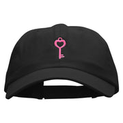 Key Of Love Embroidered Low Profile Dyed Cotton Twill Cap