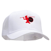 Red Trojan Embroidered Solid Cotton Prostyle Twill Mesh Cap - White OSFM