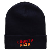 County Fair Embroidered 12 Inch Long Knitted Beanie