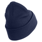 U.S. Army 278th Armored Cavalry Regiment Logo Embroidered 12 Inch Solid Knit Cuff Long Beanie Made in USA - Navy OSFM