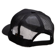 Red Trojan Embroidered Solid Cotton Prostyle Twill Mesh Cap - Black OSFM