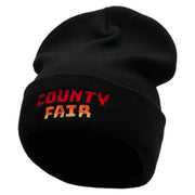 County Fair Embroidered 12 Inch Long Knitted Beanie