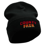 County Fair Embroidered 12 Inch Long Knitted Beanie