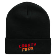 County Fair Embroidered 12 Inch Long Knitted Beanie