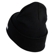 U.S. Army 278th Armored Cavalry Regiment Logo Embroidered 12 Inch Solid Knit Cuff Long Beanie Made in USA - Black OSFM