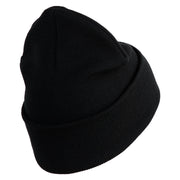 U.S. Army 278th Armored Cavalry Regiment Logo Embroidered 12 Inch Solid Knit Cuff Long Beanie Made in USA - Black OSFM