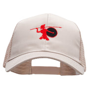 Red Trojan Embroidered Solid Cotton Prostyle Twill Mesh Cap - Khaki OSFM