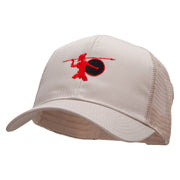 Red Trojan Embroidered Solid Cotton Prostyle Twill Mesh Cap - Khaki OSFM