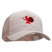 Red Trojan Embroidered Solid Cotton Prostyle Twill Mesh Cap - Khaki OSFM