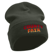 County Fair Embroidered 12 Inch Long Knitted Beanie