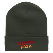 County Fair Embroidered 12 Inch Long Knitted Beanie