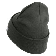 U.S. Army 278th Armored Cavalry Regiment Logo Embroidered 12 Inch Solid Knit Cuff Long Beanie Made in USA - Charcoal OSFM