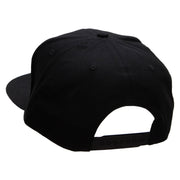 Lion Wings Embroidered Superior Cotton Twill Flat Bill Snapback Prostyle Cap - Black OSFM