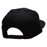 Lion Wings Embroidered Superior Cotton Twill Flat Bill Snapback Prostyle Cap - Black OSFM