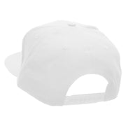 Lion Wings Embroidered Superior Cotton Twill Flat Bill Snapback Prostyle Cap - White OSFM