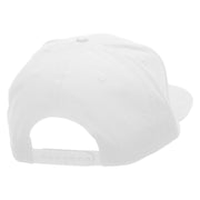 Lion Wings Embroidered Superior Cotton Twill Flat Bill Snapback Prostyle Cap - White OSFM