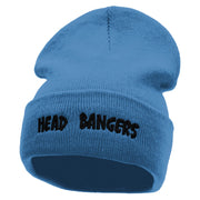 Head Bangers Embroidered 12 Inch Long Knitted Beanie