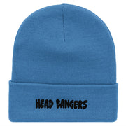 Head Bangers Embroidered 12 Inch Long Knitted Beanie