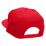 Lion Wings Embroidered Superior Cotton Twill Flat Bill Snapback Prostyle Cap - Red OSFM