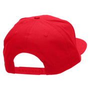 Lion Wings Embroidered Superior Cotton Twill Flat Bill Snapback Prostyle Cap - Red OSFM