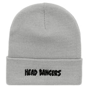 Head Bangers Embroidered 12 Inch Long Knitted Beanie