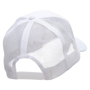 Dragon Sword Embroidered Solid Cotton Prostyle Twill Mesh Cap - White OSFM