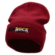 Classic Rock Embroidered 12 Inch Long Knitted Beanie