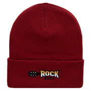 Classic Rock Embroidered 12 Inch Long Knitted Beanie