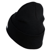 U.S. Army 81st Armored Brigade Combat Team Logo Embroidered 12 Inch Solid Knit Cuff Long Beanie Made in USA - Black OSFM