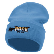 Classic Rock Embroidered 12 Inch Long Knitted Beanie