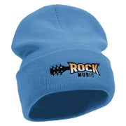 Classic Rock Embroidered 12 Inch Long Knitted Beanie