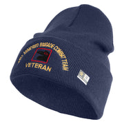 U.S. Army 81st Armored Brigade Combat Team Logo Embroidered 12 Inch Solid Knit Cuff Long Beanie Made in USA - Navy OSFM