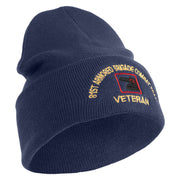 U.S. Army 81st Armored Brigade Combat Team Logo Embroidered 12 Inch Solid Knit Cuff Long Beanie Made in USA - Navy OSFM