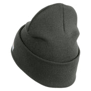 U.S. Army 81st Armored Brigade Combat Team Logo Embroidered 12 Inch Solid Knit Cuff Long Beanie Made in USA - Charcoal OSFM